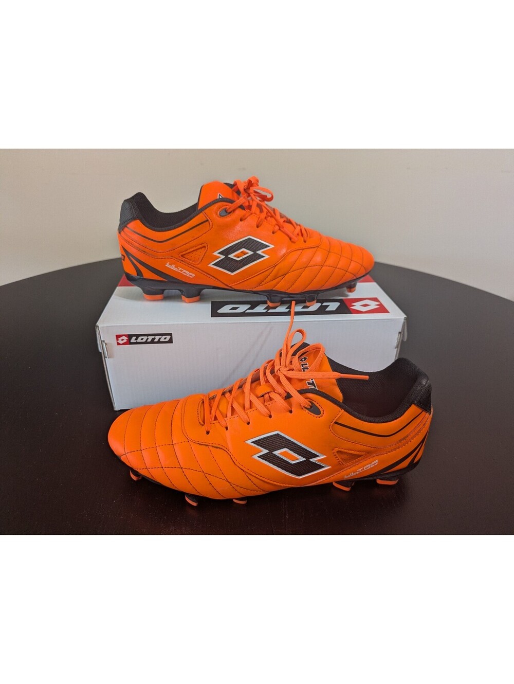 Lotto Orange Soccer Cleats with Box